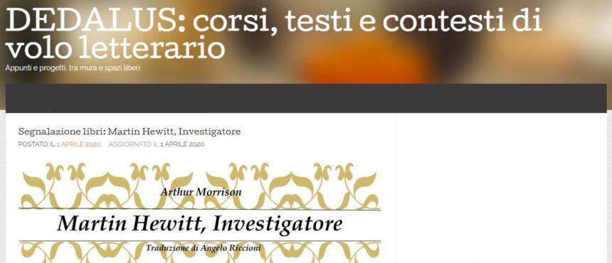 Segnalazione libri: Martin Hewitt, Investigatore