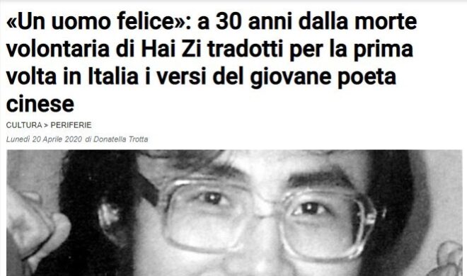 «Un uomo felice»: a 30 anni dalla morte volontaria di Hai Zi tradotti per la prima volta in Italia i versi del giovane poeta cinese