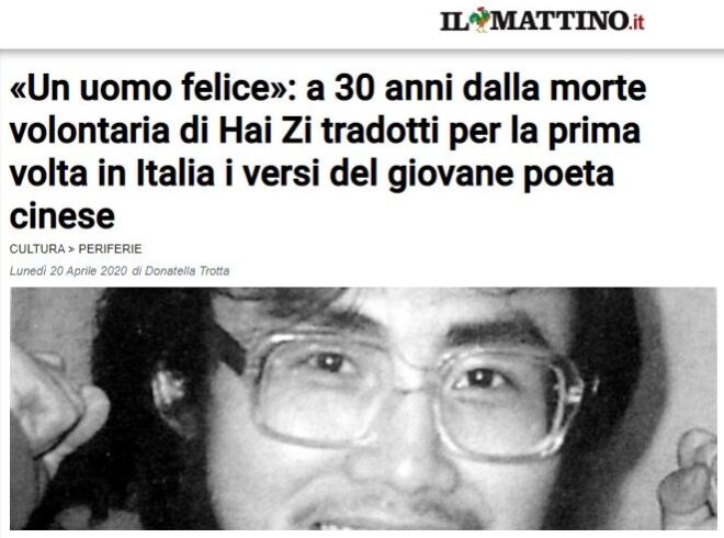 «Un uomo felice»: a 30 anni dalla morte volontaria di Hai Zi tradotti per la prima volta in Italia i versi del giovane poeta cinese