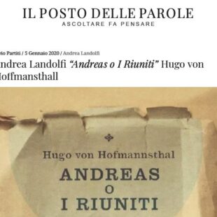 Andrea Landolfi “Andreas o I Riuniti” Hugo von Hofmannsthal